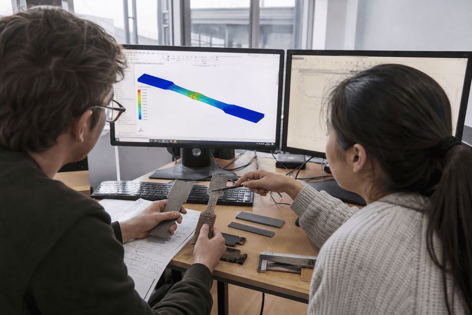 Optimizarea unei epruvete prin măsurători și simulare inginerească